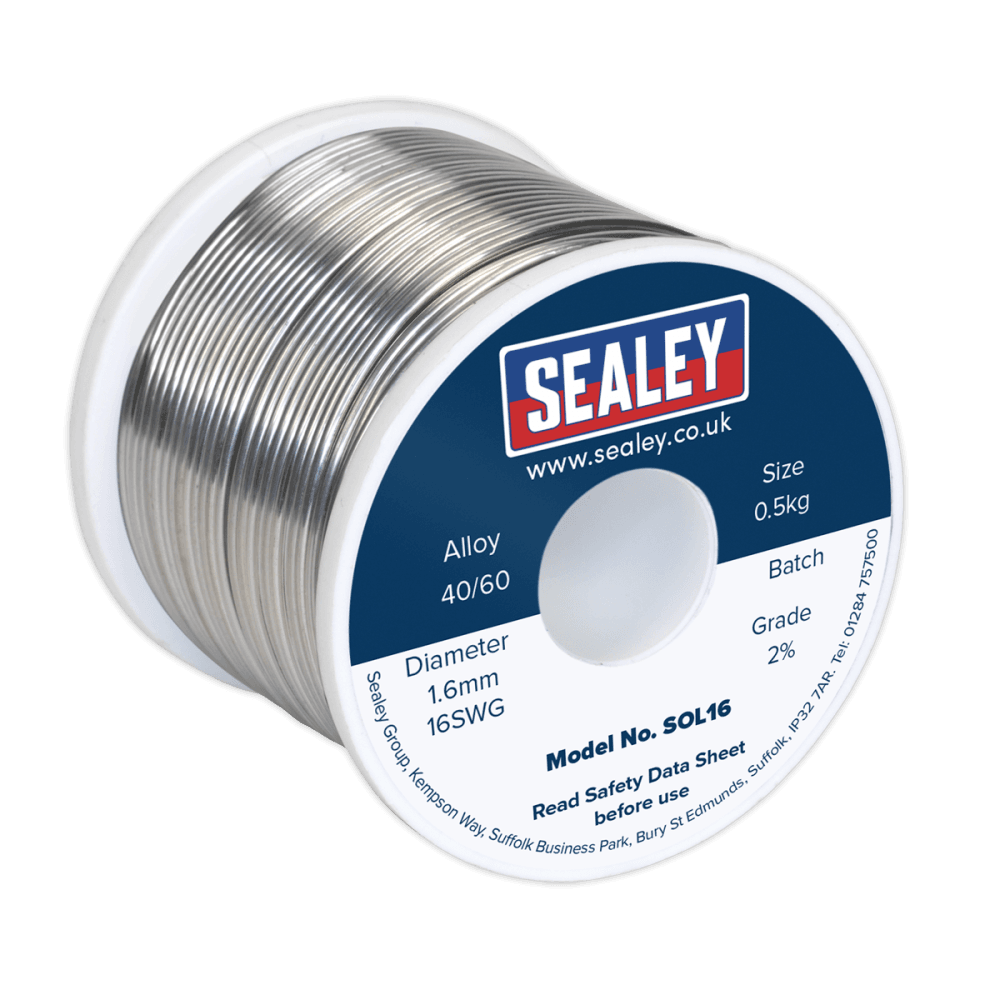 Sealey Solder Wire Quick Flow 1.6mm/16SWG 40/60 0.5kg Reel Model No-20453