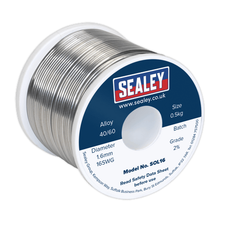 Sealey Solder Wire Quick Flow 1.6mm/16SWG 40/60 0.5kg Reel Model No-20453