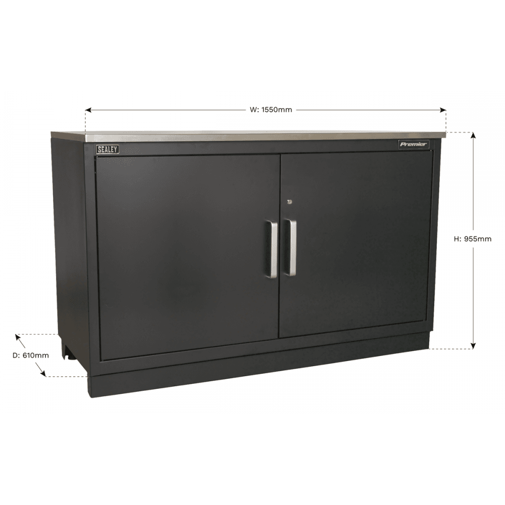 Sealey Modular Floor Cabinet 2 Door 1550mm Heavy-Duty Model No-. APMS02