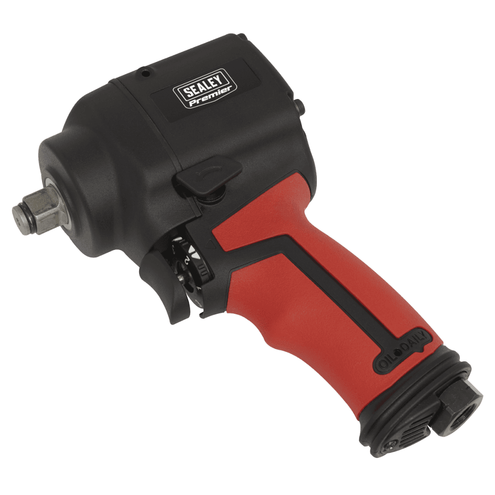 Sealey Air Impact Wrench 1/2"Sq Drive Stubby Twin Hammer Model No-. SA6002S