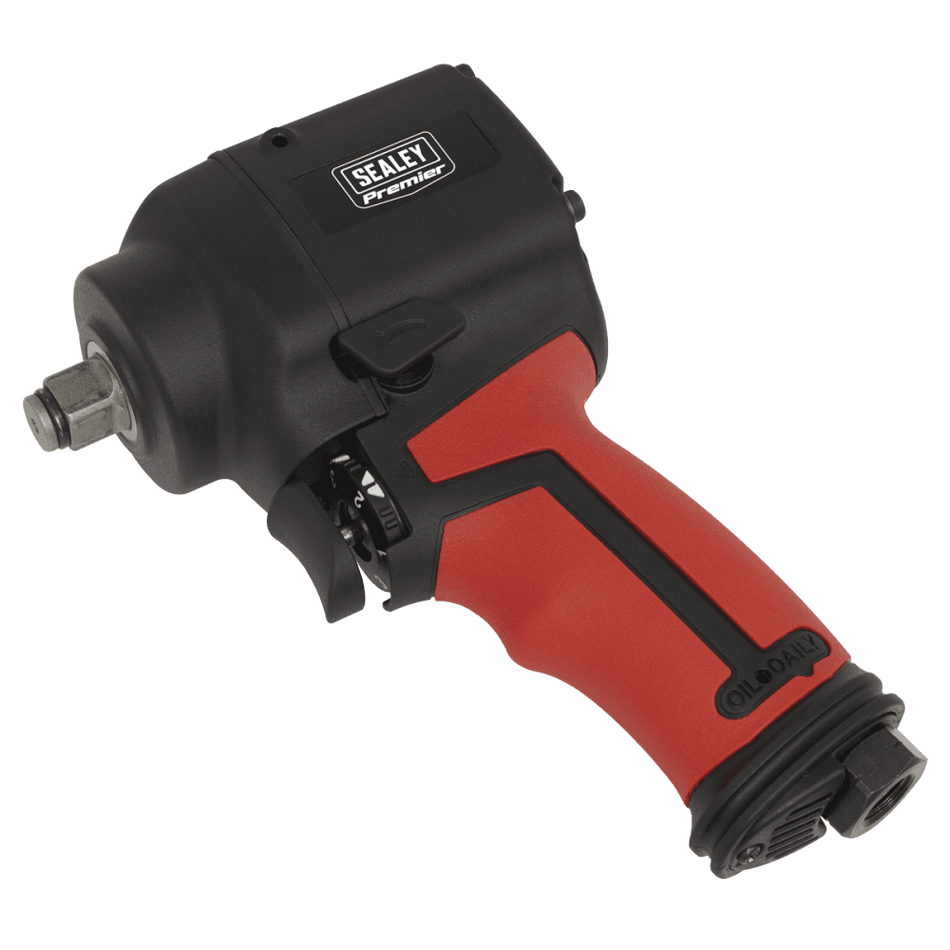 Sealey Air Impact Wrench 1/2"Sq Drive Stubby Twin Hammer Model No-. SA6002S