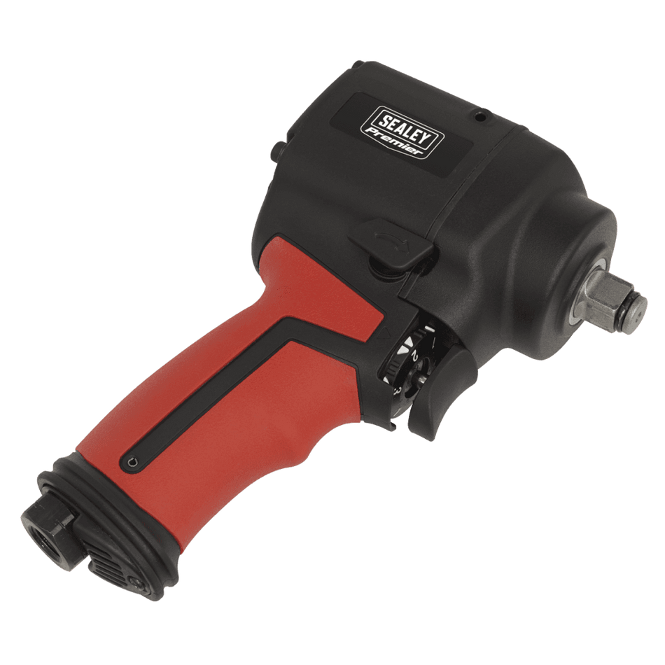 Sealey Air Impact Wrench 1/2"Sq Drive Stubby Twin Hammer Model No-. SA6002S