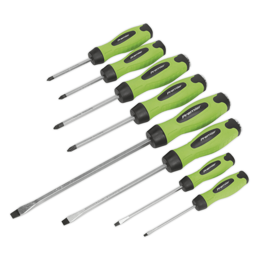 Sealey Screwdriver Set 8pc Hammer-Thru Hi-Vis Model No-. HV002