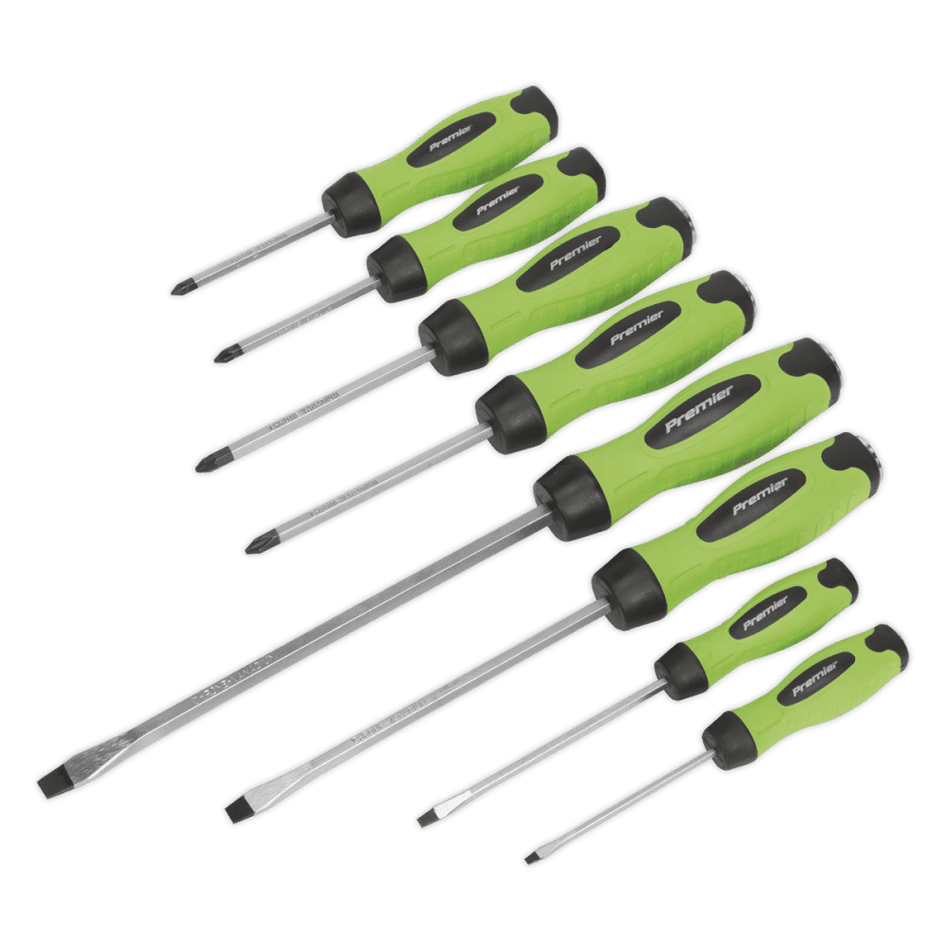 Sealey Screwdriver Set 8pc Hammer-Thru Hi-Vis Model No-. HV002