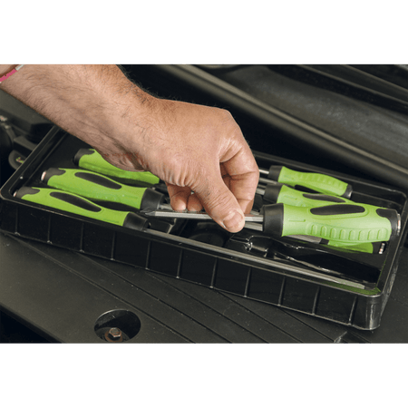 Sealey Screwdriver Set 8pc Hammer-Thru Hi-Vis Model No-. HV002