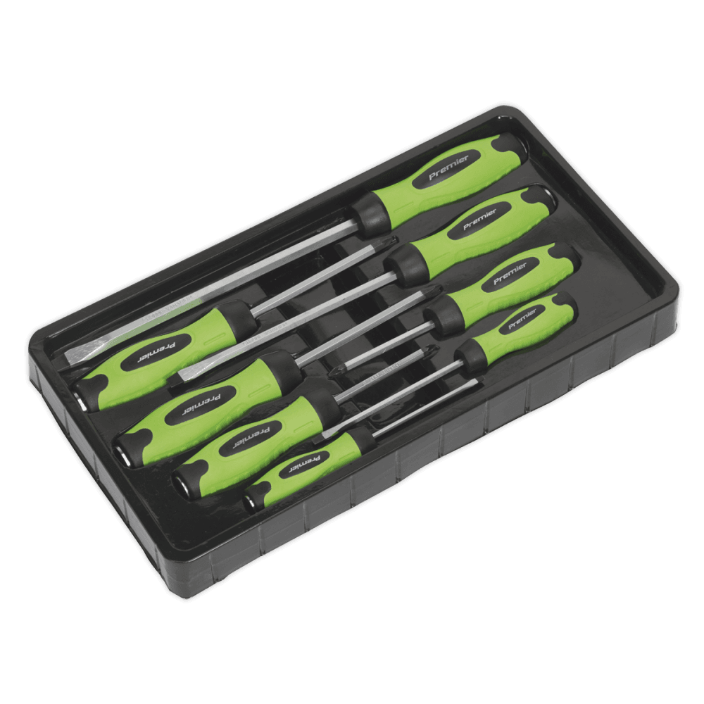 Sealey Screwdriver Set 8pc Hammer-Thru Hi-Vis Model No-. HV002