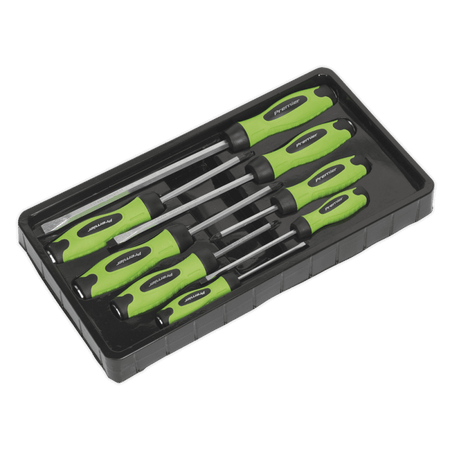 Sealey Screwdriver Set 8pc Hammer-Thru Hi-Vis Model No-. HV002