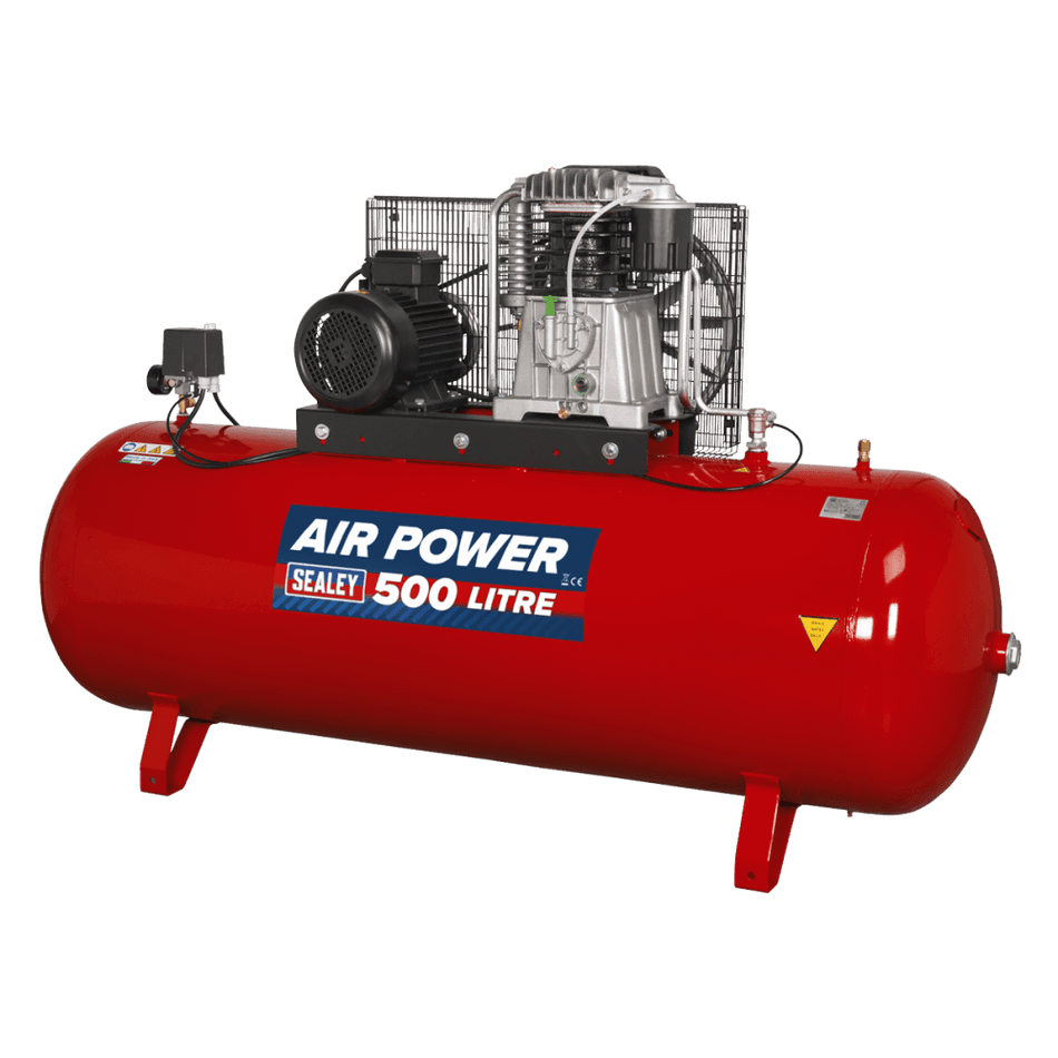 Sealey Compressor 500ltr Belt Drive 7.5hp 3ph 2-Stage with Cast Cylinders Model No-. SAC55075B