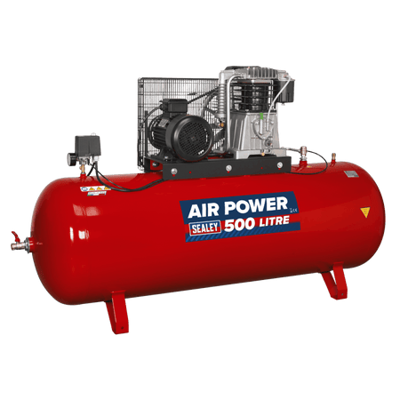 Sealey Compressor 500ltr Belt Drive 7.5hp 3ph 2-Stage with Cast Cylinders Model No-. SAC55075B