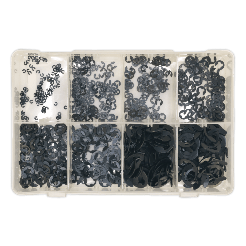 Sealey E-Clip Retainer Assortment 800pc Metric Model No-. AB012ER