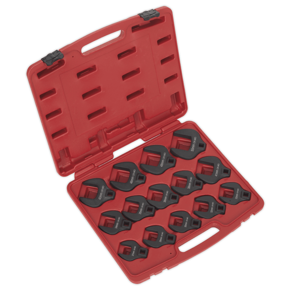 Sealey Crow's Foot Spanner Set 14pc 1/2"Sq Drive Metric Model No-. AK59831
