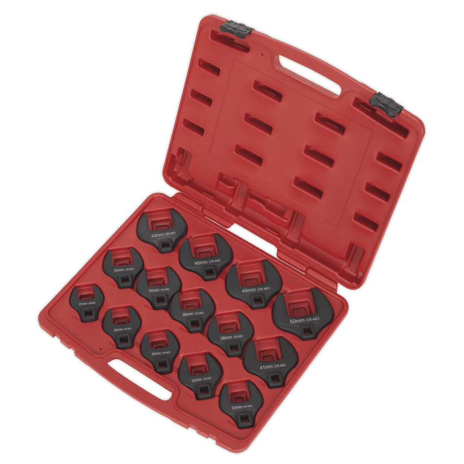 Sealey Crow's Foot Spanner Set 14pc 1/2"Sq Drive Metric Model No-. AK59831