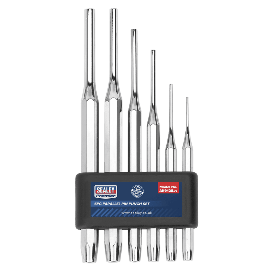 Sealey Parallel Pin Punch Set 6pc Model No-AK9128