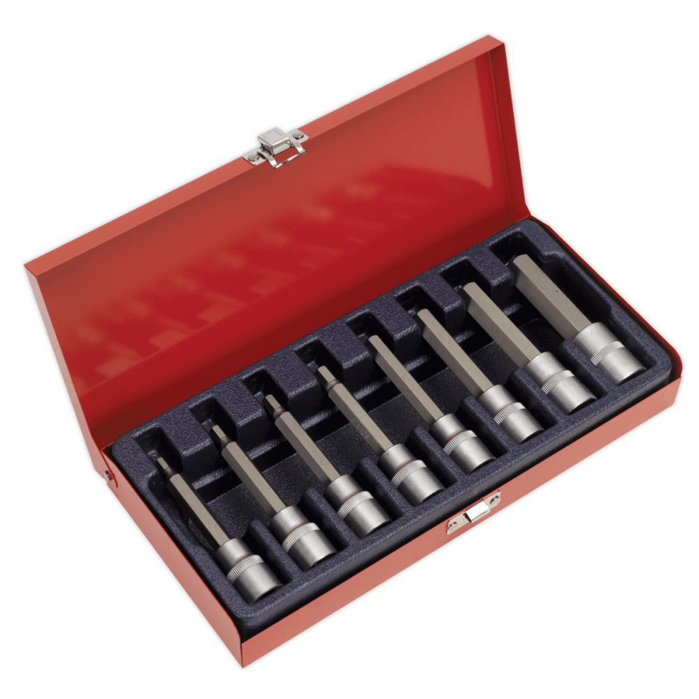 Sealey Hex Socket Bit Set 8pc 1/2"Sq Drive Metric Model No-AK9310