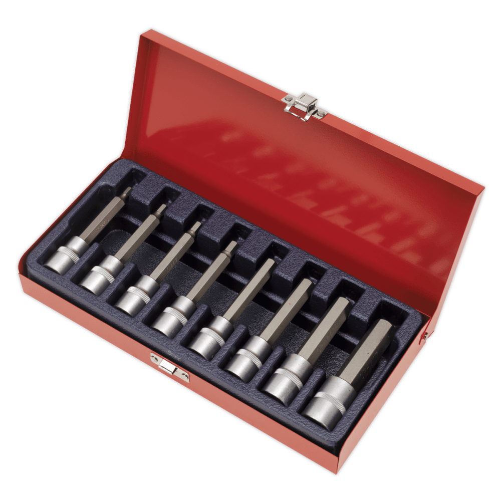 Sealey Hex Socket Bit Set 8pc 1/2"Sq Drive Metric Model No-AK9310