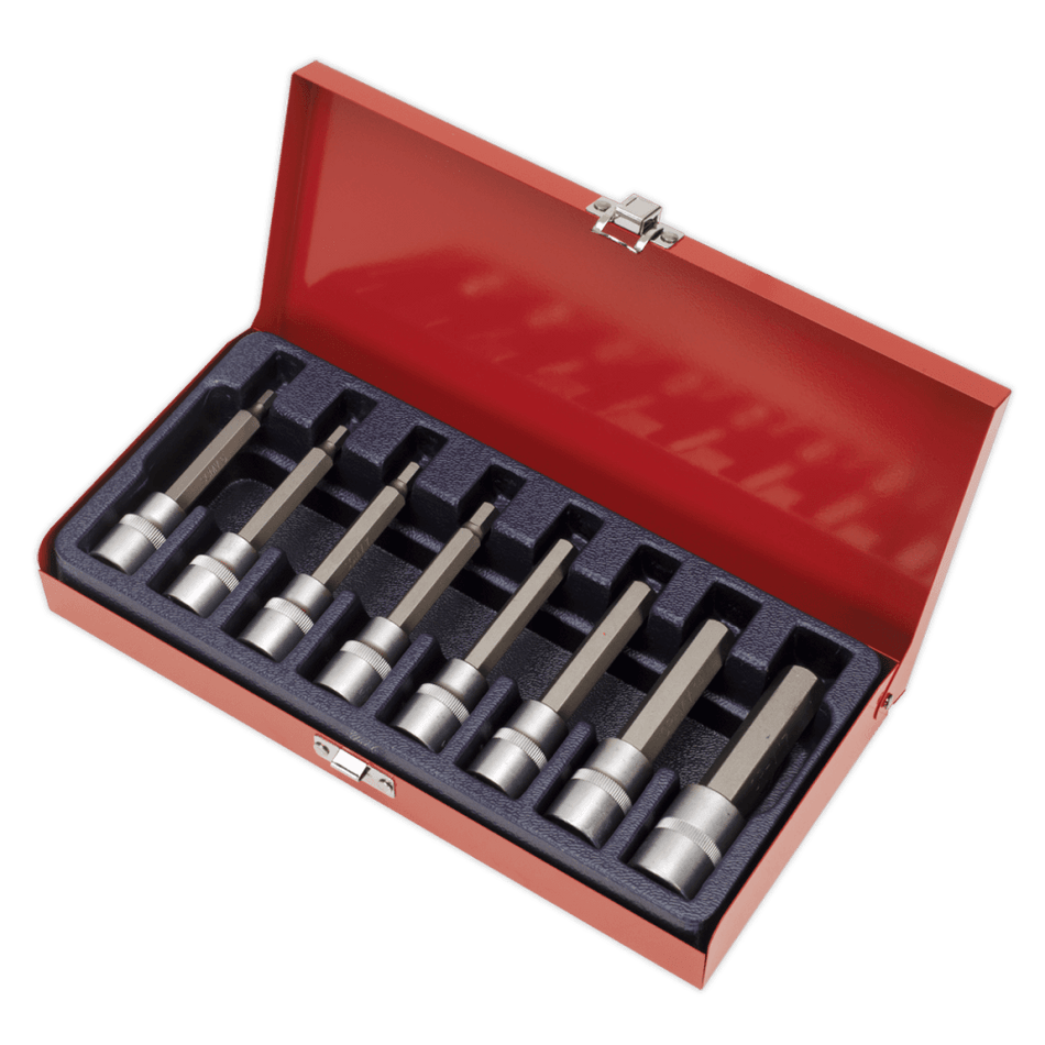 Sealey Hex Socket Bit Set 8pc 1/2"Sq Drive Metric Model No-AK9310