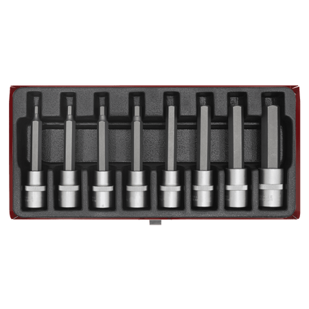 Sealey Hex Socket Bit Set 8pc 1/2"Sq Drive Metric Model No-AK9310
