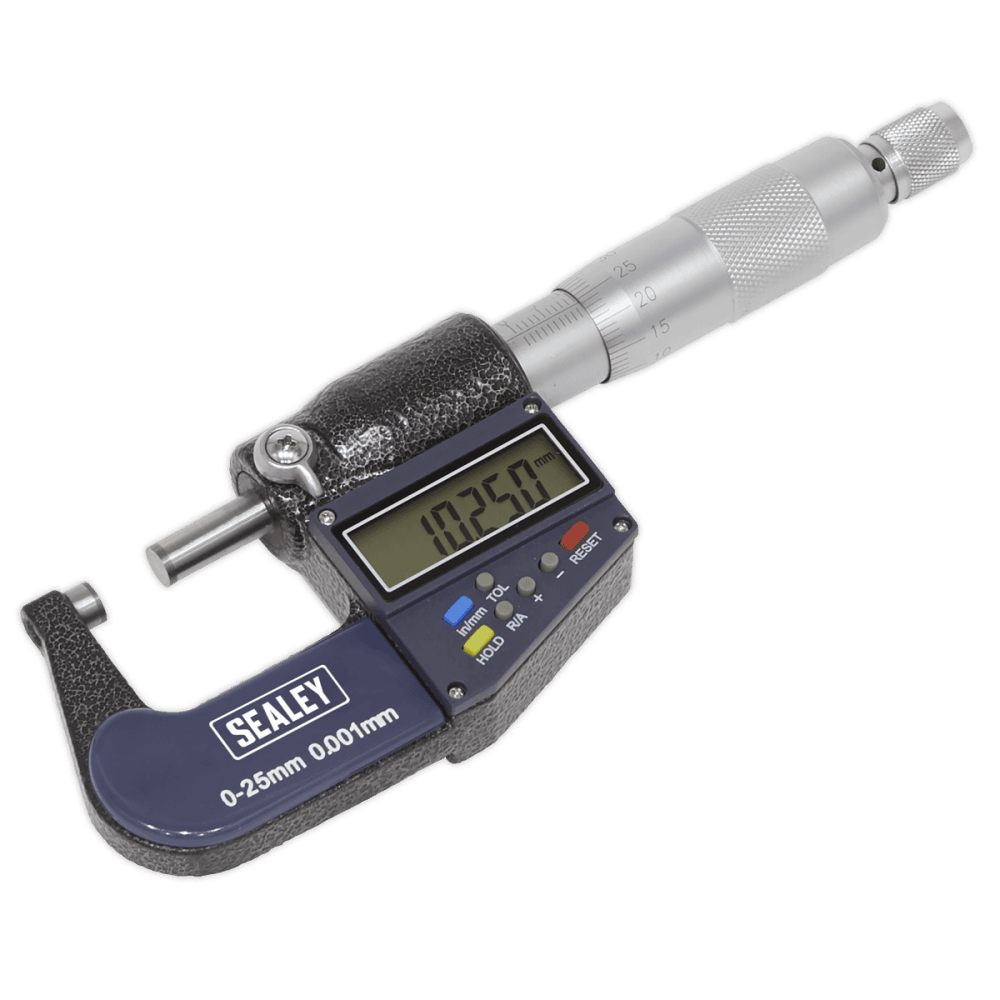 Sealey Digital External Micrometer 0-25mm/0-1" Model No-AK9635D