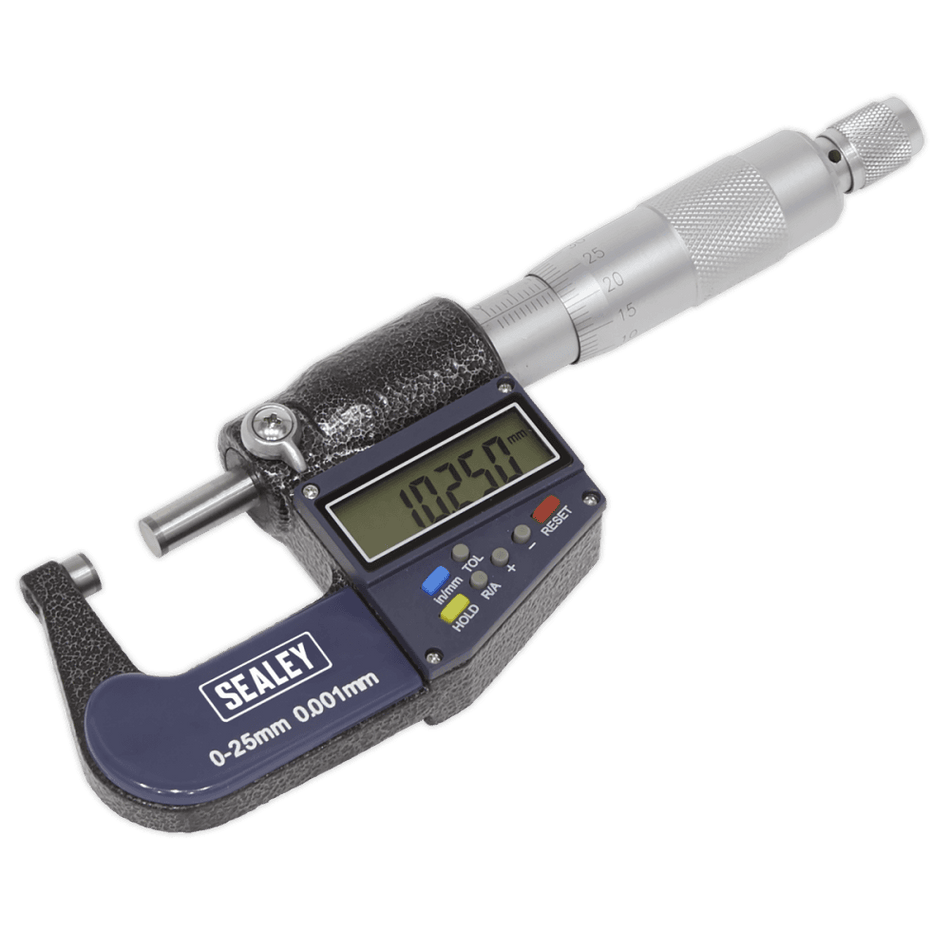 Sealey Digital External Micrometer 0-25mm/0-1" Model No-AK9635D