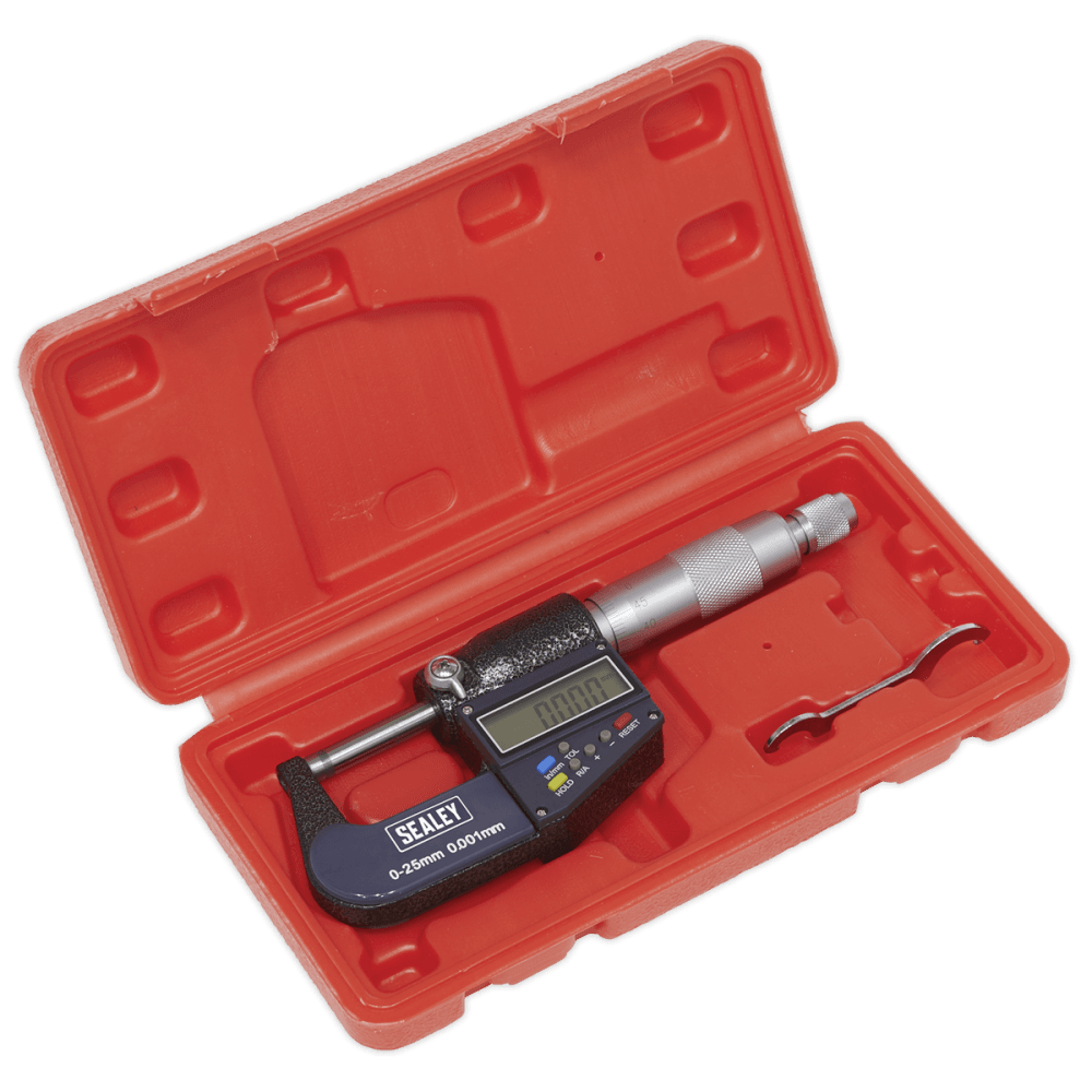 Sealey Digital External Micrometer 0-25mm/0-1" Model No-AK9635D