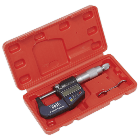 Sealey Digital External Micrometer 0-25mm/0-1" Model No-AK9635D