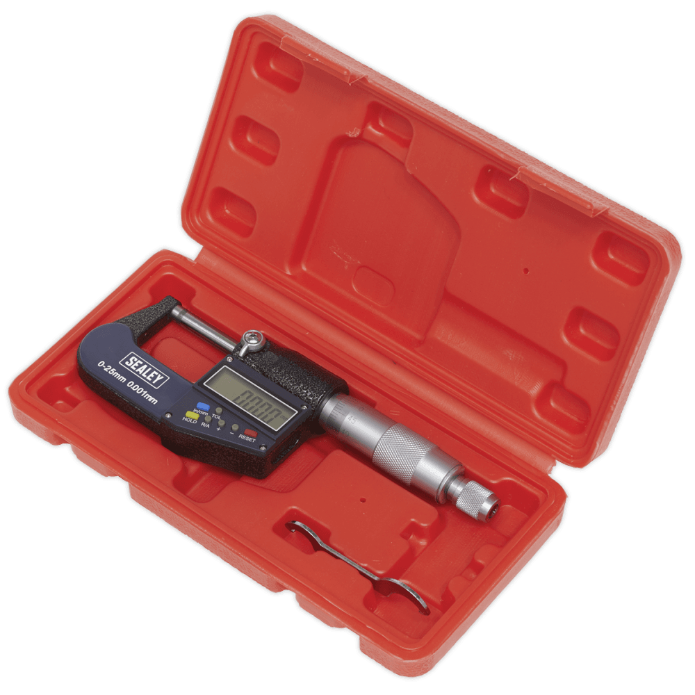 Sealey Digital External Micrometer 0-25mm/0-1" Model No-AK9635D