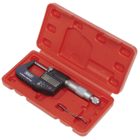 Sealey Digital External Micrometer 0-25mm/0-1" Model No-AK9635D