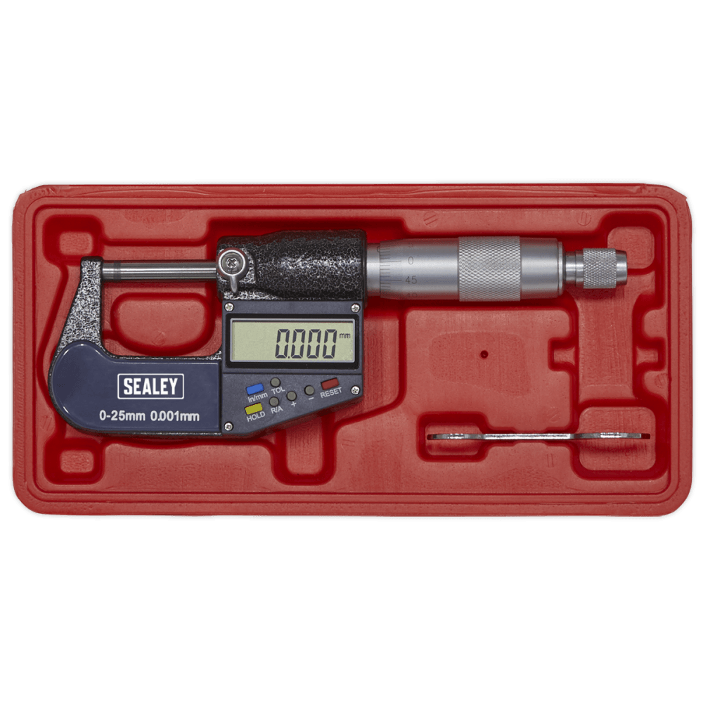 Sealey Digital External Micrometer 0-25mm/0-1" Model No-AK9635D