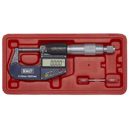 Sealey Digital External Micrometer 0-25mm/0-1" Model No-AK9635D