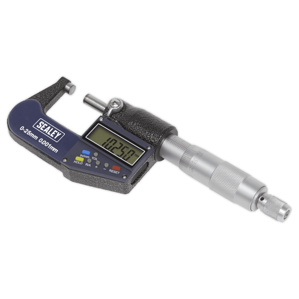Sealey Digital External Micrometer 0-25mm/0-1" Model No-AK9635D