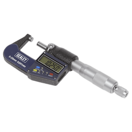 Sealey Digital External Micrometer 0-25mm/0-1" Model No-AK9635D