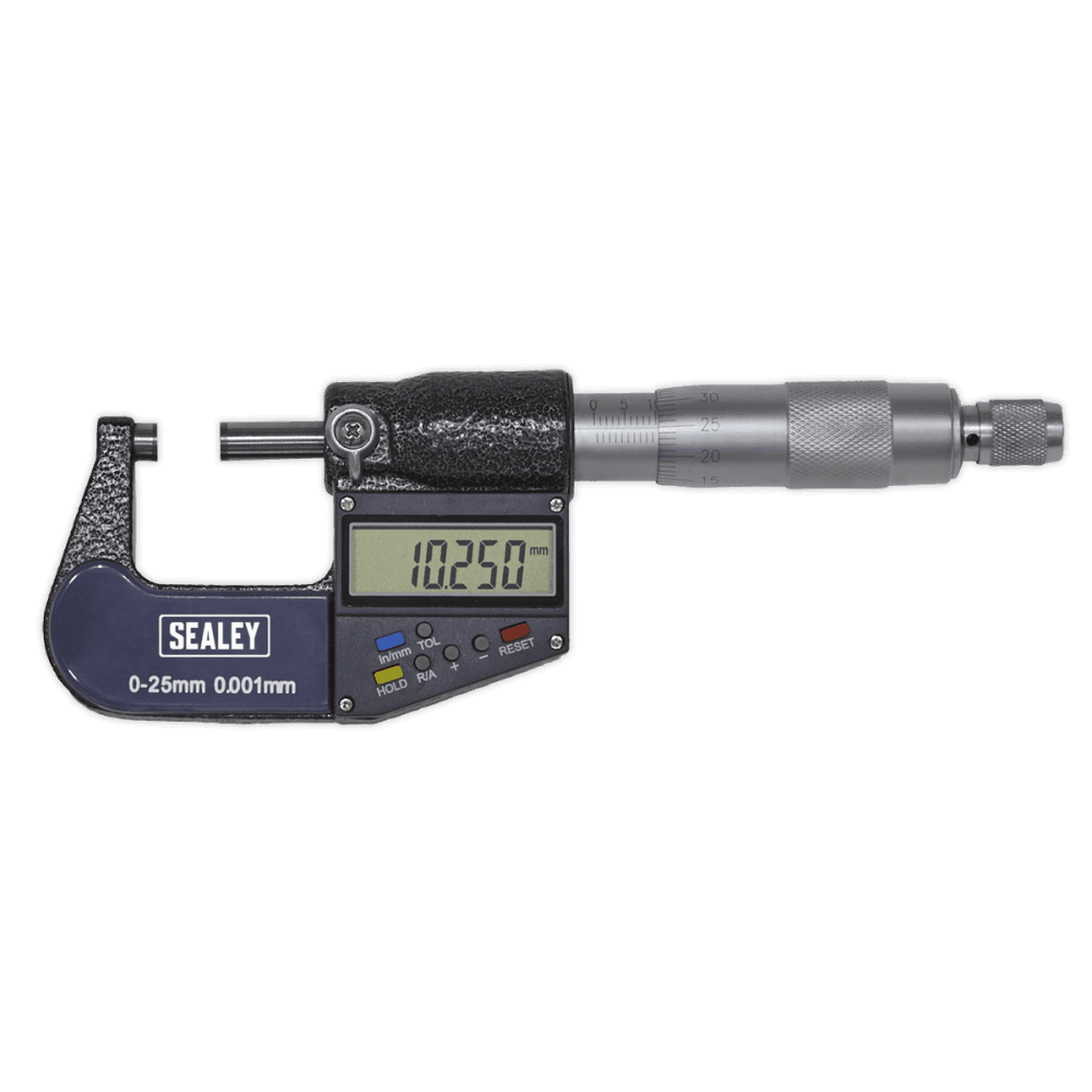Sealey Digital External Micrometer 0-25mm/0-1" Model No-AK9635D