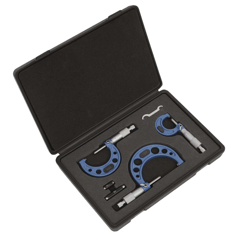 Sealey Micrometer Set 3pc Metric Model No-AK9651M