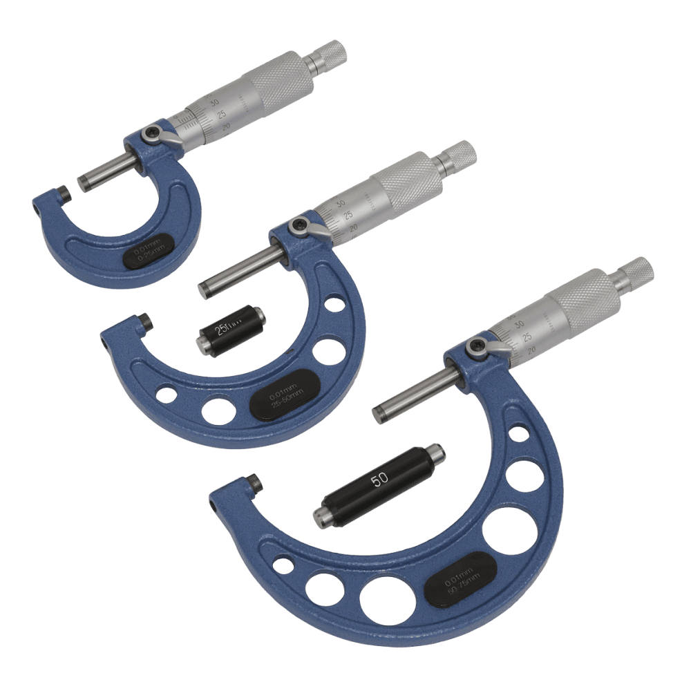 Sealey Micrometer Set 3pc Metric Model No-AK9651M