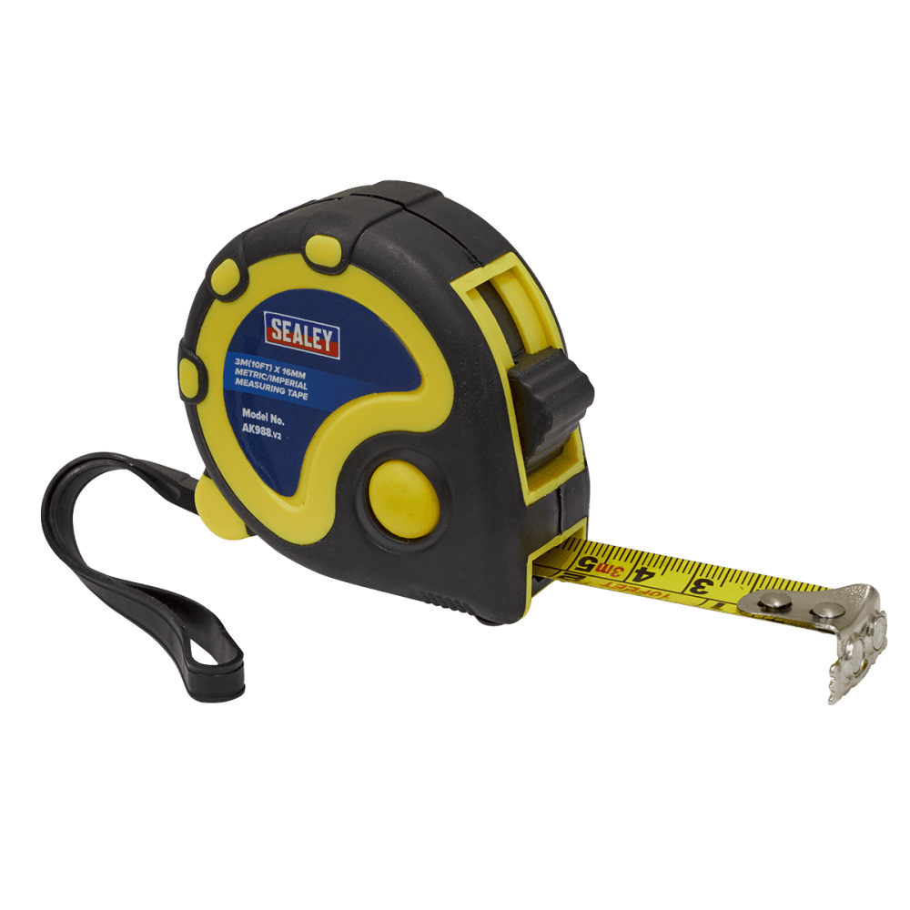 Sealey Rubber Measuring Tape 3mtr(10ft) x 16mm Metric/Imperial Model No-AK988