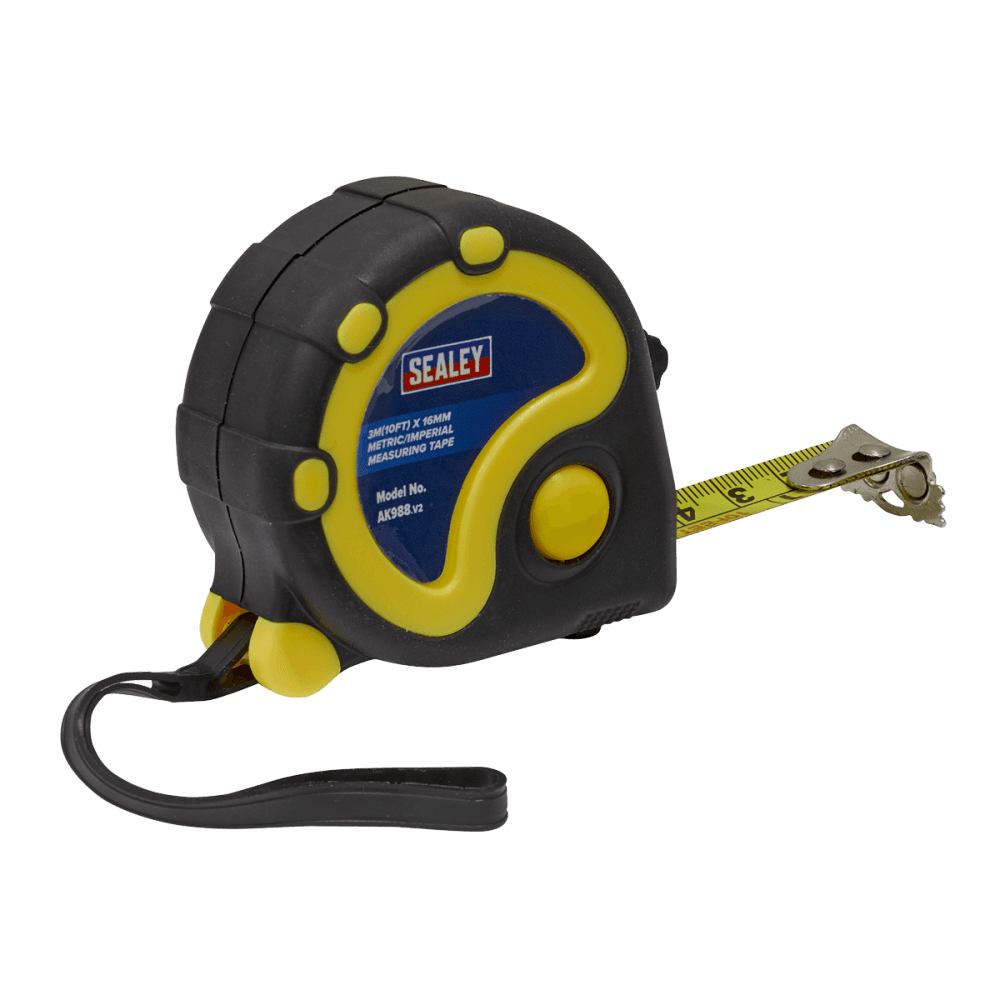 Sealey Rubber Measuring Tape 3mtr(10ft) x 16mm Metric/Imperial Model No-AK988
