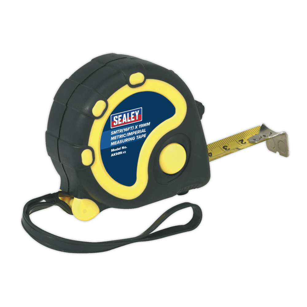 Sealey Rubber Measuring Tape 5mtr(16ft) x 19mm Metric/Imperial Model No-AK989