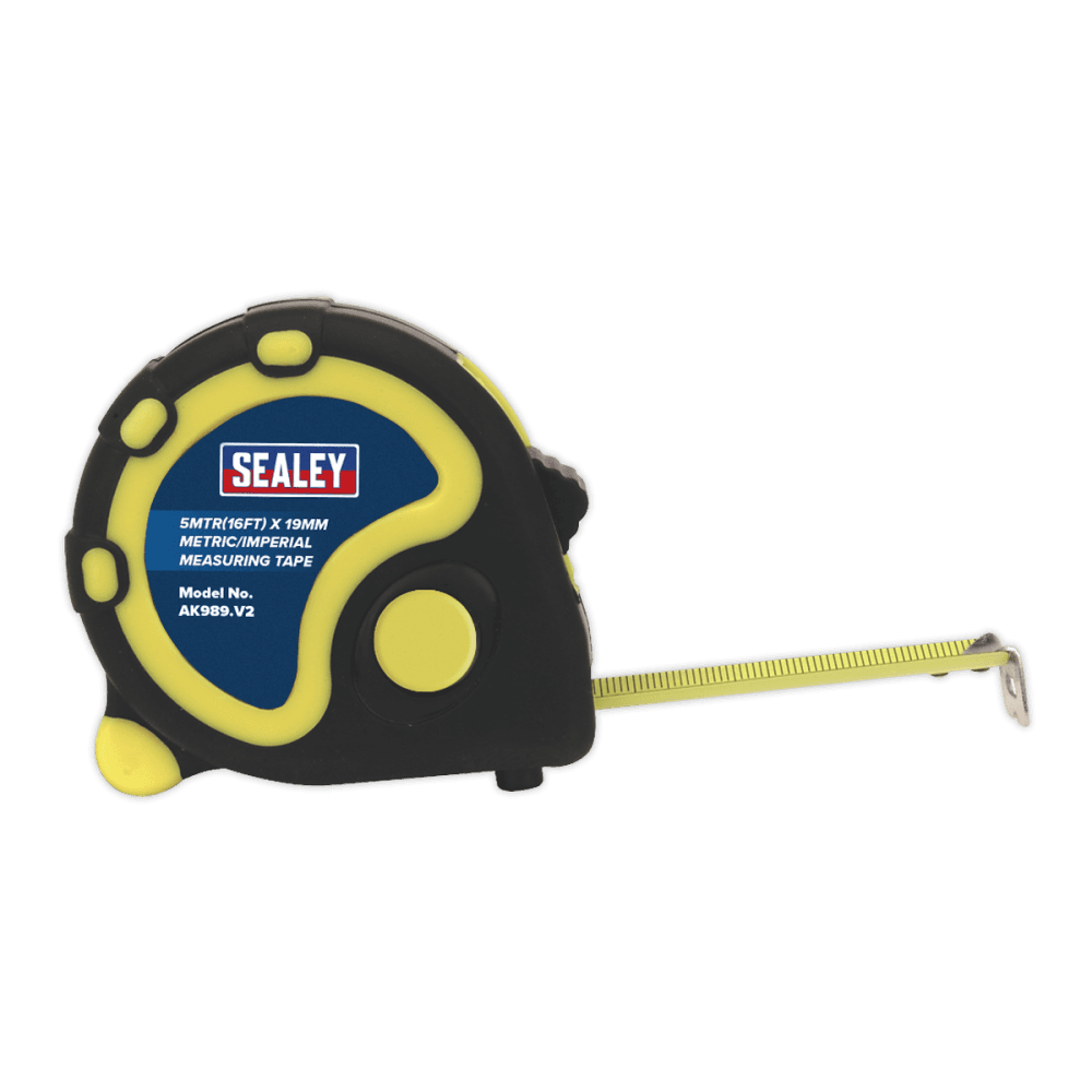 Sealey Rubber Measuring Tape 5mtr(16ft) x 19mm Metric/Imperial Model No-AK989