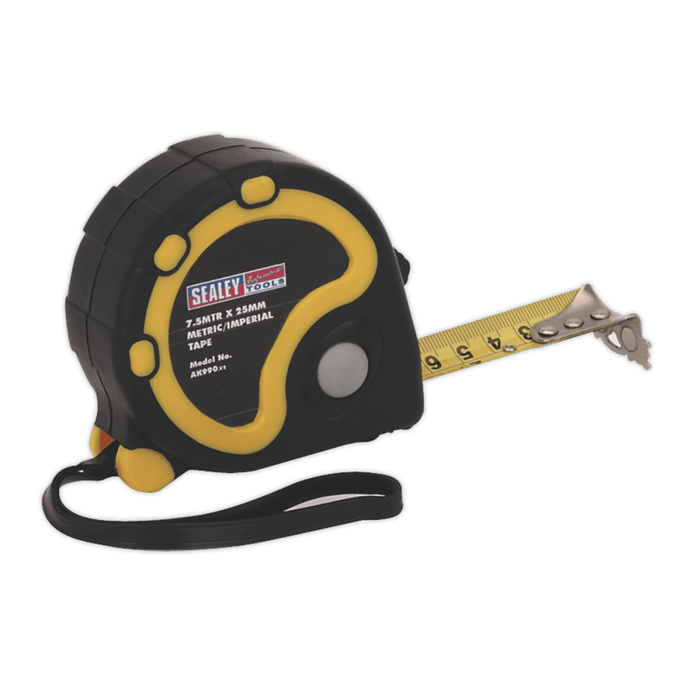 Sealey Rubber Measuring Tape 7.5mtr(25ft) x 25mm Metric/Imperial Model No-AK990