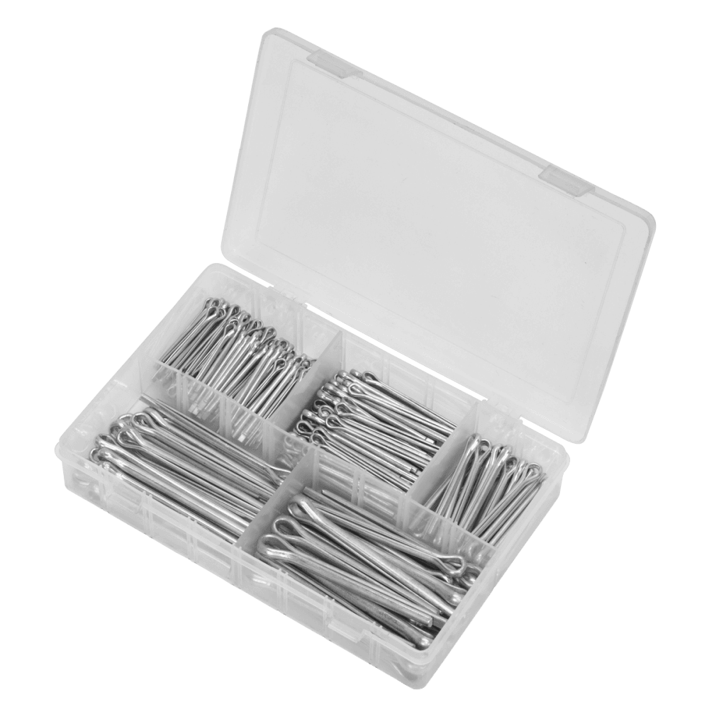 Sealey Split Pin Assortment 230pc Large Sizes Imperial & Metric Model No-. AB003SP