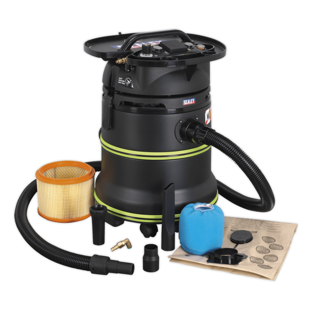 Vacuum Cleaner Industrial Dust-Free Wet & Dry 35ltr 2000W/230V Plastic Drum M Class Filtration Self-Clean Filter & Auto Start : Model No.DFS35M