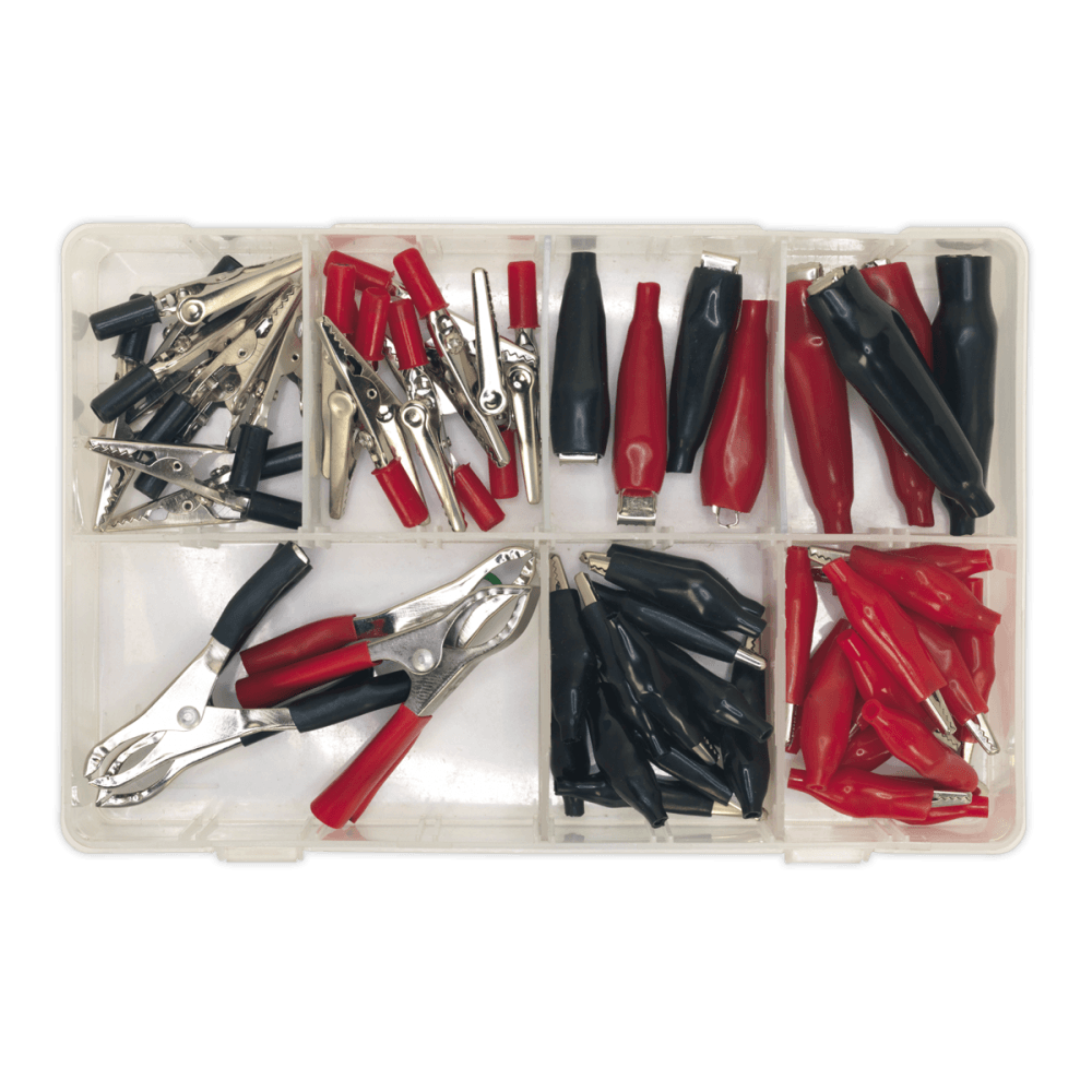 Crocodile Clip Assortment 60pc Red & Black : Model No.AB023CA