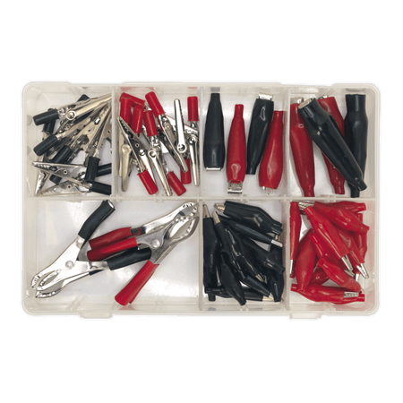 Crocodile Clip Assortment 60pc Red & Black : Model No.AB023CA