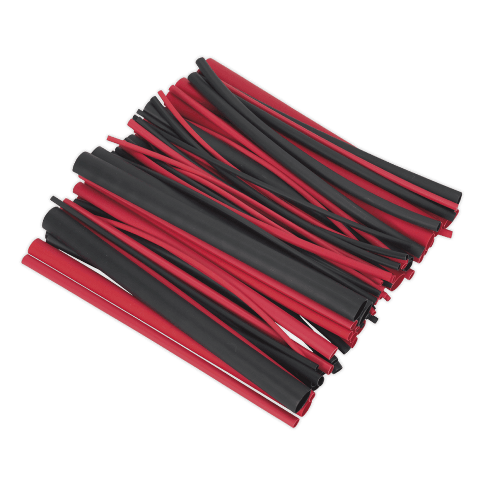 Heat Shrink Tubing Assortment 72pc Black & Red Adhesive Lined 200mm : Model No.HSTAL72BR