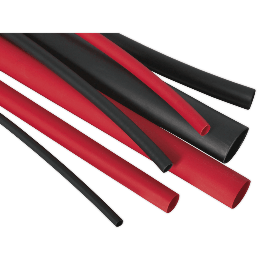 Heat Shrink Tubing Assortment 72pc Black & Red Adhesive Lined 200mm : Model No.HSTAL72BR