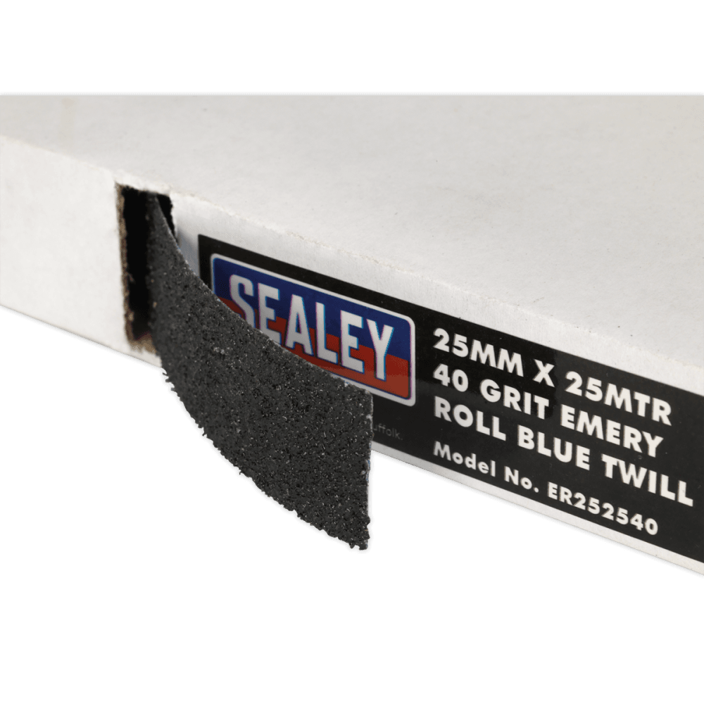 Emery Roll Blue Twill 25mm x 25mtr 40Grit : Model No.ER252540