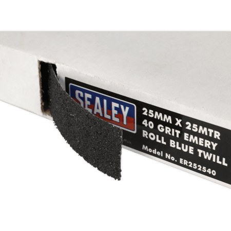 Emery Roll Blue Twill 25mm x 25mtr 40Grit : Model No.ER252540