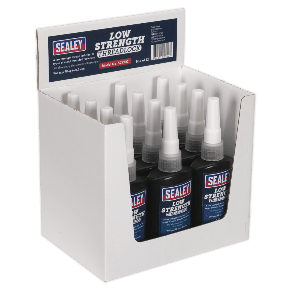 Thread Lock Low Strength 50ml Pack of 12 : Model No.SCS222