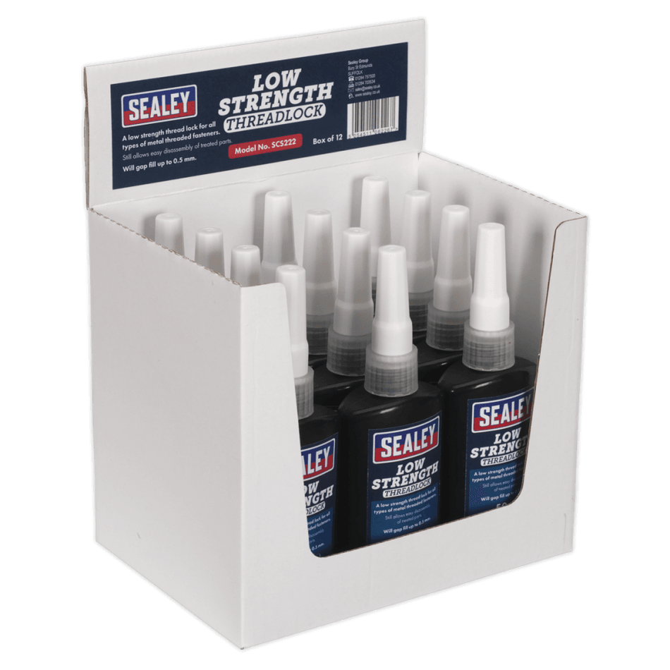 Thread Lock Low Strength 50ml Pack of 12 : Model No.SCS222