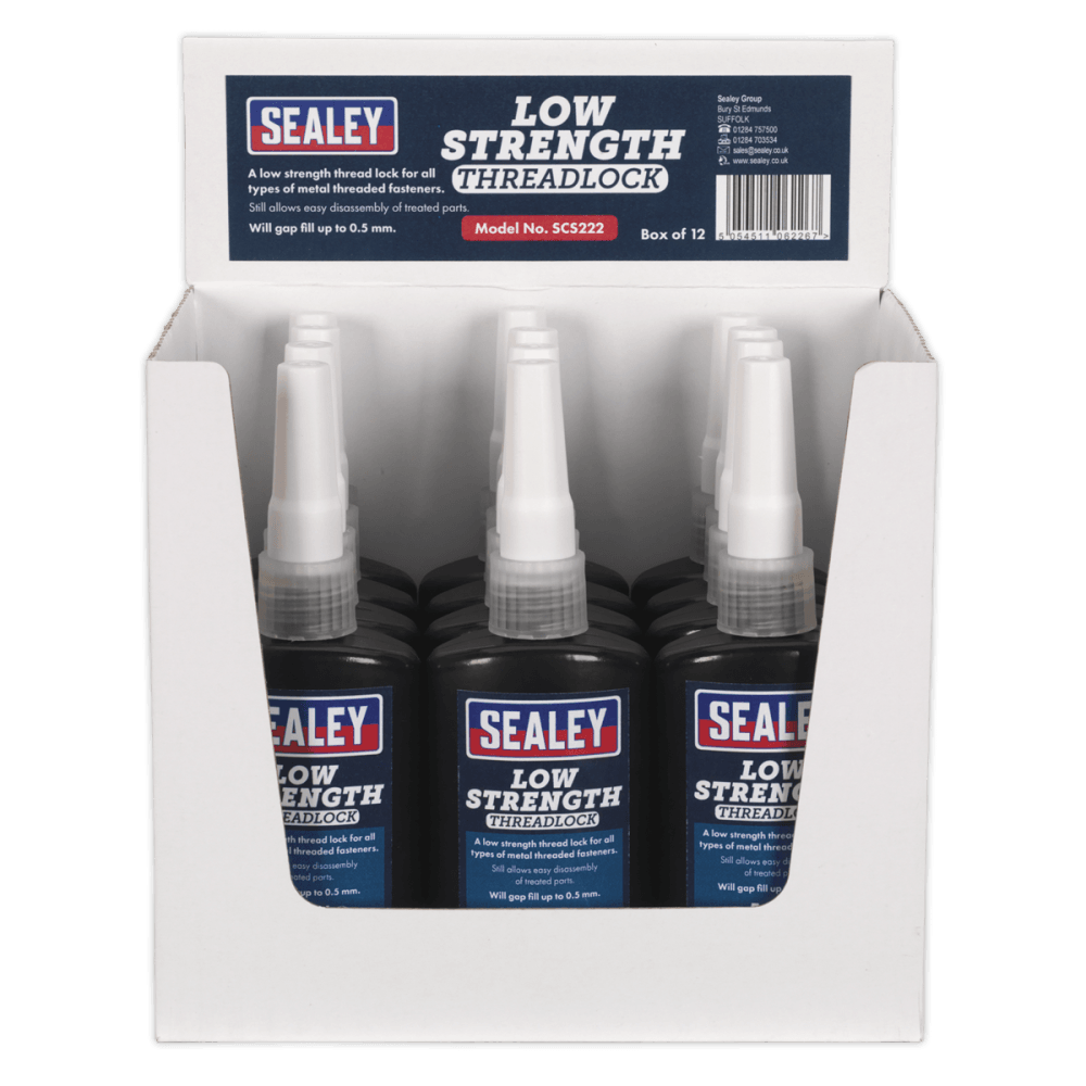 Thread Lock Low Strength 50ml Pack of 12 : Model No.SCS222